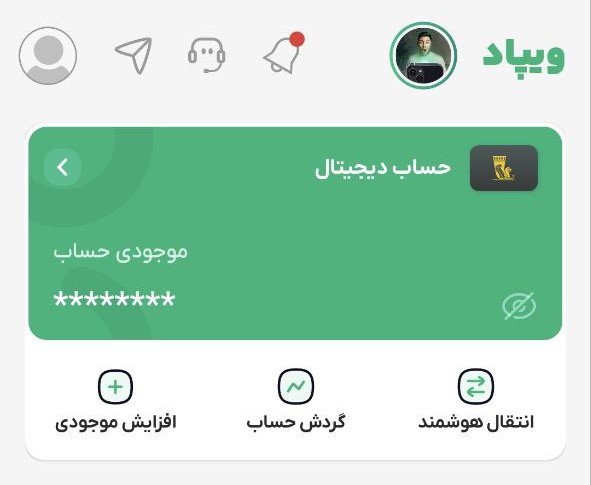 حساب دیجیتال ویپاد